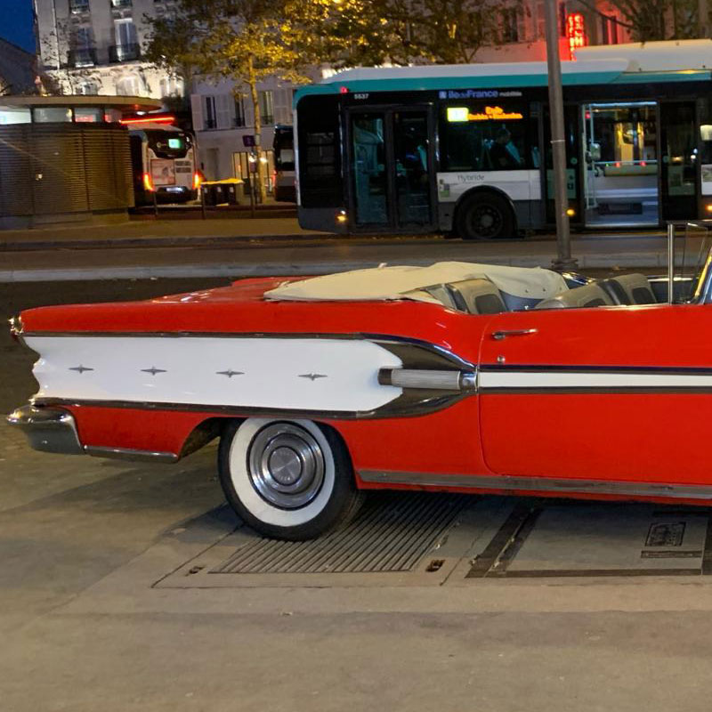 Pontiac Parisienne Cabriolet 1958<br />
Location Voiture Américaine Paris
