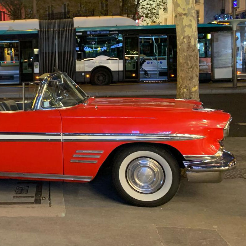 Pontiac Parisienne Cabriolet 1958<br />
Location Voiture Américaine Paris